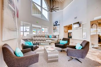 Inside our leasing office at eagles landing at church ranch apartments